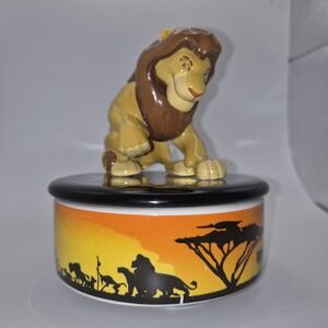 RARE VTG 1994 Disney Lion King Simba Music Box Schmid Circle of Life Collectible